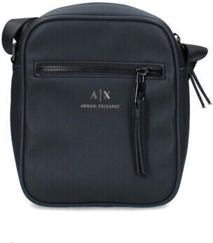 Armani Exchange Blauwe Effen Schoudertas met Rits Blue Heren - Foto 5