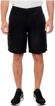 Armani Exchange Regular fit linnen bermuda met riemlussen