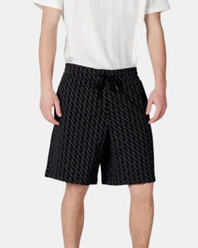 Armani Exchange Zwarte Print Katoen Kant Shorts Black Heren - Foto 4