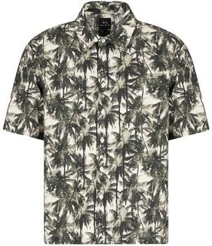 EAX Overhemd Korte Mouw Print Geweven Shirt met Korte Mouwen