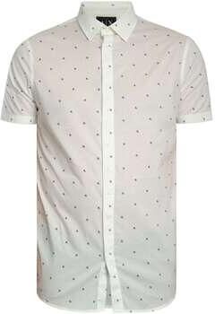 EAX Overhemd Korte Mouw Slim fit shirt met logo-patroon