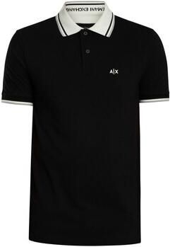 EAX Polo Shirt Korte Mouw Slim Fit Polo Shirt met Contrasterende Kraag