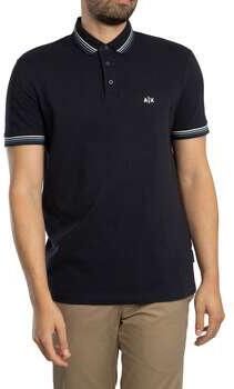 EAX Polo Shirt Korte Mouw Slim fit poloshirt met gestreepte kraag