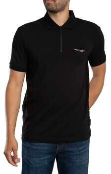 EAX Polo Shirt Korte Mouw Slim Polo Shirt met Logo en Rits