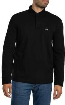 EAX Polo Shirt Lange Mouw Geborduurd poloshirt met lange mouwen