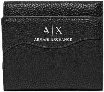 Armani Exchange Zwarte Gehamerde Mini Portemonnee Black Dames