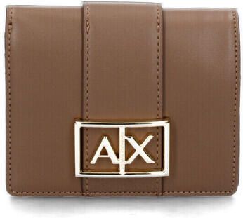 Armani Exchange Beige Damesportemonnee met Logogesp Beige Dames