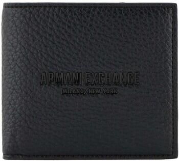 Armani Exchange Zwarte leren portemonnee met binnenzakken Black Heren - Foto 3