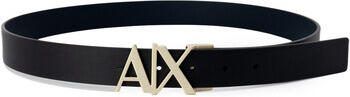 Armani Exchange Blauwe Leren Riem met Gespsluiting Blue Heren