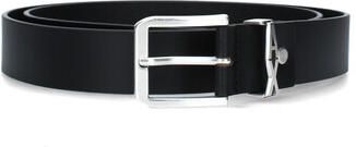 Armani Exchange Zwart Leren Logo Gesp Riem Black Heren