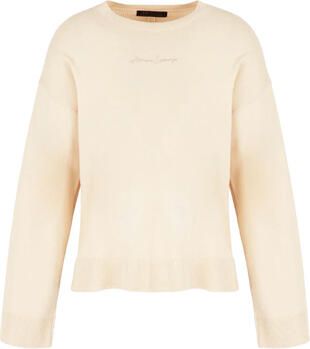 Emporio Armani Lichte Crewneck Sweater Ivoor Beige Dames