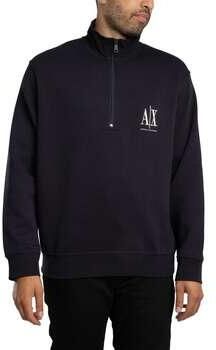 EAX Sweater Sweatshirt met borstlogo en 1 4 rits