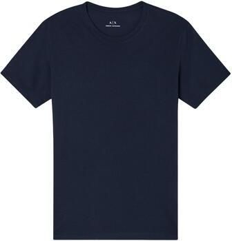 Armani Exchange Blauwe T-shirts en Polos U MM Giro Pima Blue Heren - Foto 2