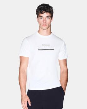 Armani Exchange Slim fit t-shirt van 100% katoen met logoprint