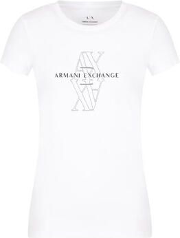 Armani Exchange Wit T-shirt met korte mouwen voor dames Modern ontwerp White Dames - Foto 7