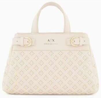 Armani Exchange Casual Beige Handtas met Stud Details Beige Dames