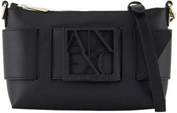 Armani Exchange Zwarte Schoudertas met Logo Plaque voor Vrouwen Black Dames