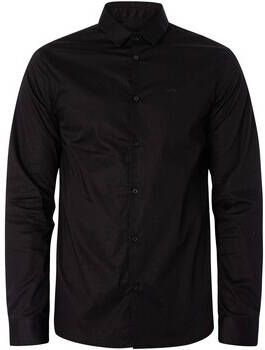 Emporio Armani Zwarte Logo Contrast Basic Shirt Black Heren