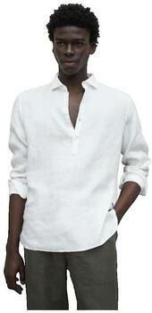 Ecoalf Overhemd Lange Mouw Chemise Polino blanche en lin biologique