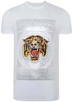 Ed Hardy T-shirt Korte Mouw Tile-Roar T-Shirt White