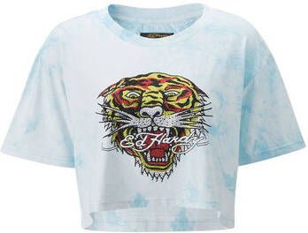 Ed Hardy T-shirt Korte Mouw Los tigre grop top turquesa