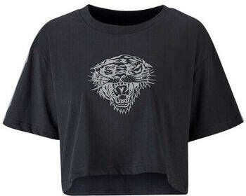 Ed Hardy T-shirt Korte Mouw Tiger glow crop top black