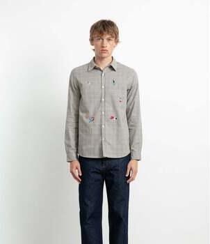 Edmmond Studios Overhemd Lange Mouw Groove Room Shirt Plain Khaki