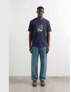 Edmmond Studios T-shirt Korte Mouw Wander Tee Plain Navy