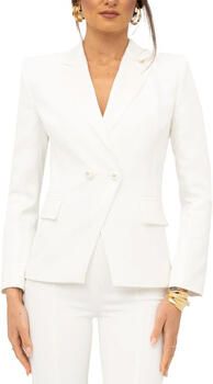 Elisabetta Franchi Ivoor Blazer met Klassieke Revers Beige Dames - Foto 6