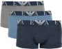 Emporio Armani 3-Pack Boxershorts met Elastische Tailleband Blauw Heren - Thumbnail 1