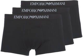 Emporio Armani Zwarte Katoenen Ondergoed met Contrasterende Details Black Heren