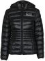 Emporio Armani EA7 Zwarte gewatteerde jas met capuchon en klein logo Black Dames - Thumbnail 2