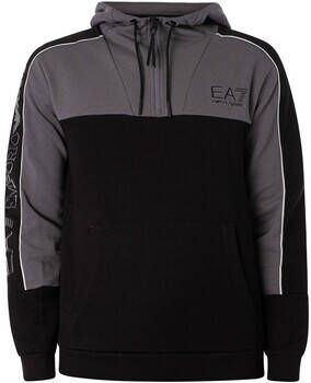 Emporio Armani EA7 Sweater Geruite hoodie met 1 4-rits en logo
