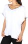 Emporio Armani EA7 Dames Logo Detail Wijde Hals T-shirt White Dames - Thumbnail 1