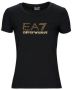 Emporio Armani EA7 Zwarte Katoenen Ronde Hals Slim Fit T-shirt Black Dames - Thumbnail 2