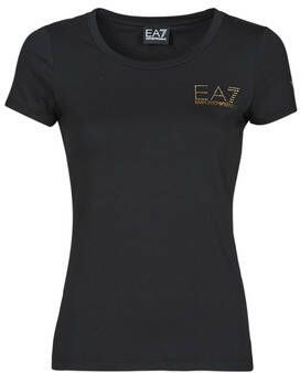 Emporio Armani EA7 Slim Fit Katoenen Jersey T-Shirt Black Dames