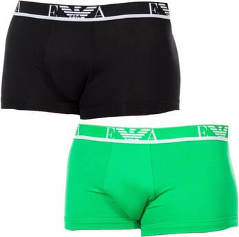 Emporio Armani Stretch Katoenen Boxershorts Set van 2 Green Heren