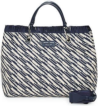 Emporio Armani Shoppers & Totes Myea Blue Aqnd White Medium Shopping Bag in blauw