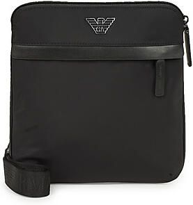 Emporio Armani Zwarte Nylon Schoudertas met Adelaar Black Heren