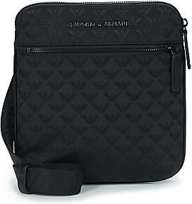 Emporio Armani Jacquard Aquila Schoudertas met Metalen Logo Black Heren - Foto 3
