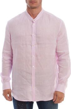 Emporio Armani Elegante linnen overhemd met lange mouwen Purple Heren