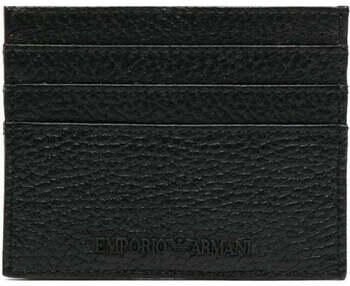 Emporio Armani Leren Textuur Kaarthouder Portemonnee Black Heren