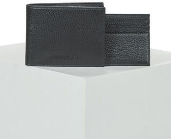 Emporio Armani Minimalistische Portemonnee met Logo en Kaartsleuven Black Heren