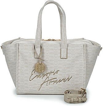 Emporio Armani Shoppers & Totes Monogram Natural Medium Shopping Bag in beige