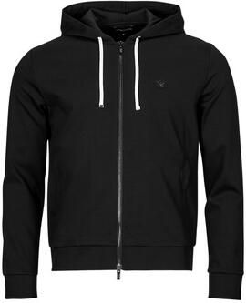 Emporio Armani Blauwe Zip-through Sweatshirt met Logo Appliqué Blue Heren