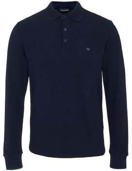 Emporio Armani Sweater Lounge Pique Polo Sweatshirt Navy