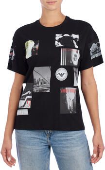 Emporio Armani Moderne Grafische Print Korte Mouw T-shirt Black Dames