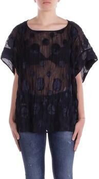 Emporio Armani Polka-dot Jacquard Blouse Blue Dames