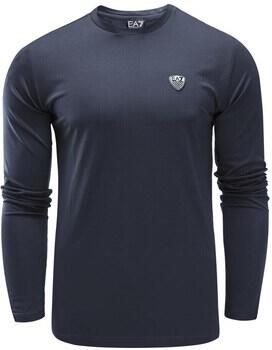 Emporio Armani EA7 Stretch Ronde Hals Lange Mouw T-shirt Blue Heren - Foto 2