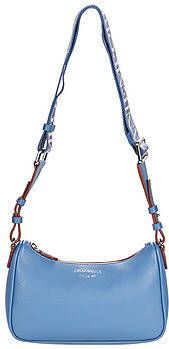 Emporio Armani Stijlvolle Denimblauwe Mini Tas met Hertenprint en Verstelbare en Afneembare Schouderband Blue Dames